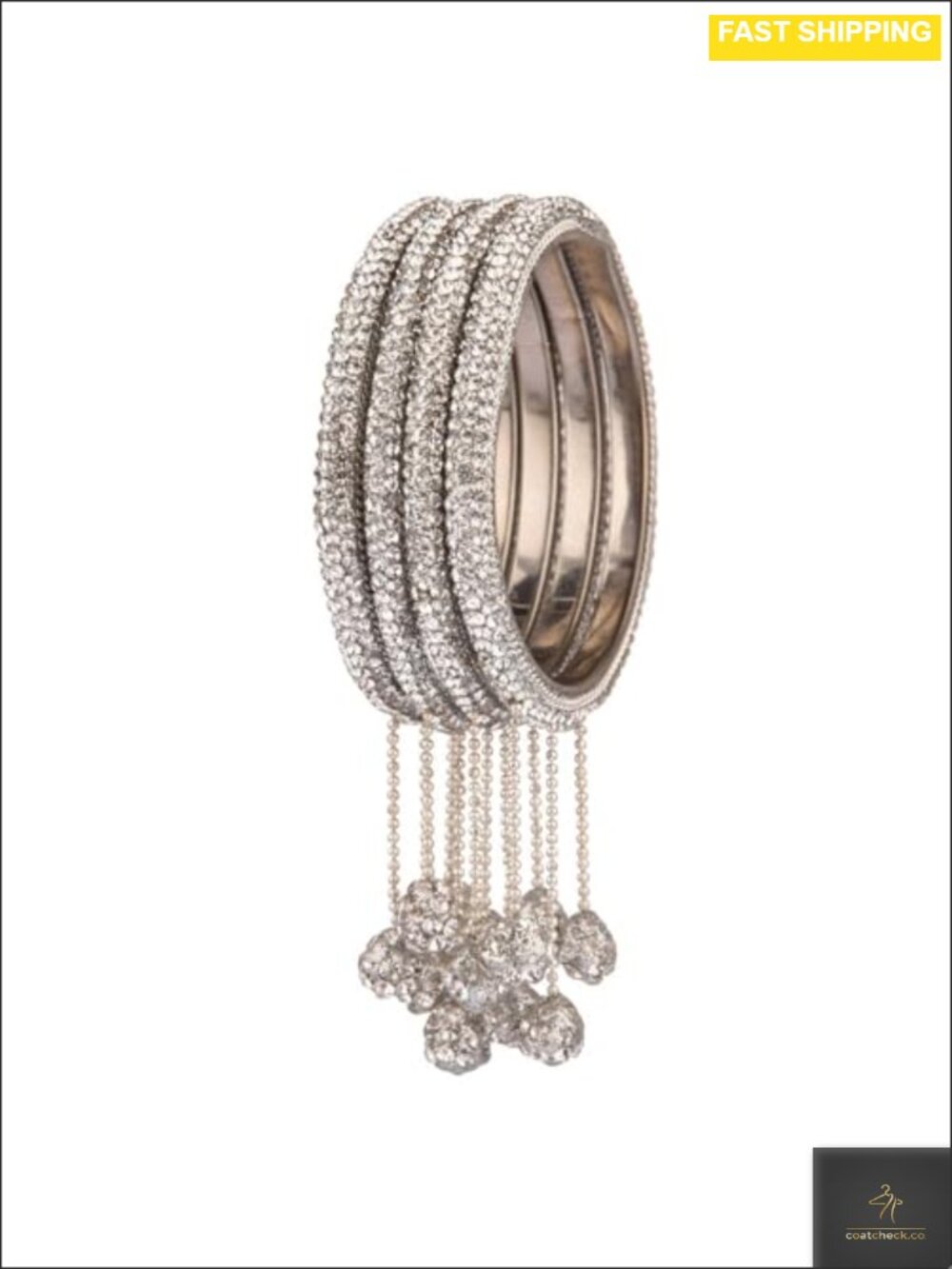 Indian Bangle Set 4pc Rhinestone Crystal Bracelet Wedding Party Jewelry